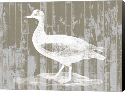 Framed Woodgrain Fowl II Print