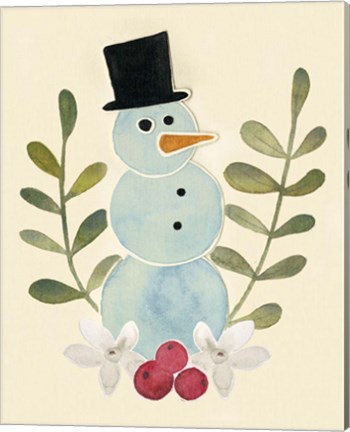 Framed Snowman Cut-out II Print