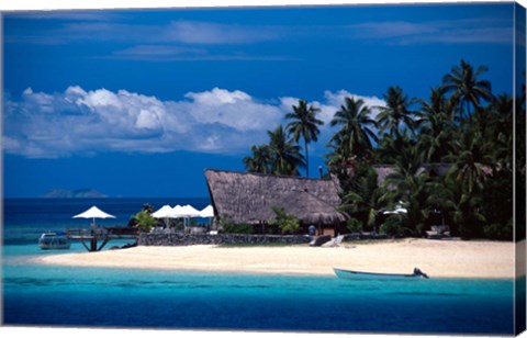 Framed Castaway Island Resort, Fiji Print