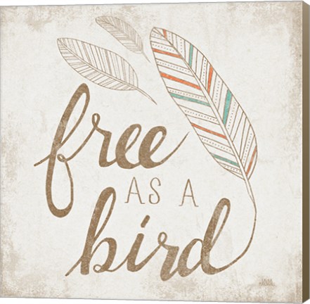 Framed Free as a Bird Beige Print