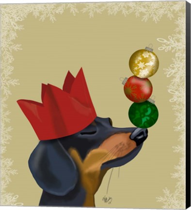 Framed Dachshund, Party Trick Baubles Print