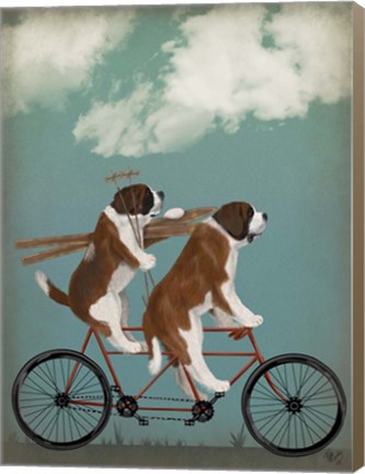 Framed St Bernard Tandem Print