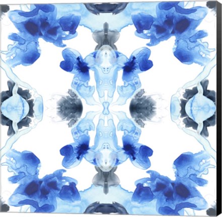 Framed Blue Kaleidoscope IV Print