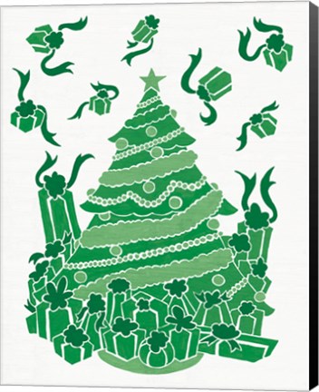 Framed Christmas Otomi Tile IV Print
