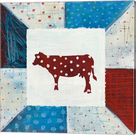 Framed Modern Americana Farm Quilt IV Print