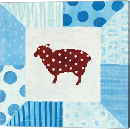 Framed Modern Americana Farm Quilt II Print