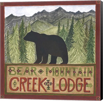 Framed Bear Mountain Creek Lodge Print