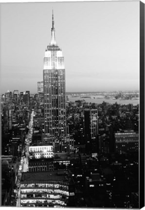 Framed Empire State Building at Sunset, (BW) Print