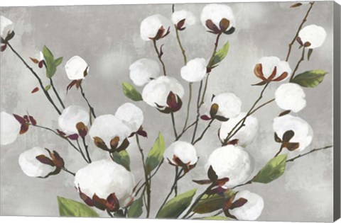Framed Cotton Ball Flowers I Print