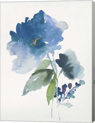 Framed Blue Flower Garden III Print