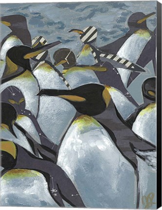 Framed Colony of Penguins II Print