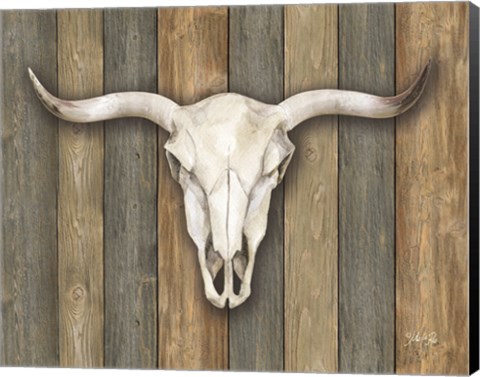 Framed Cow Skull II Print