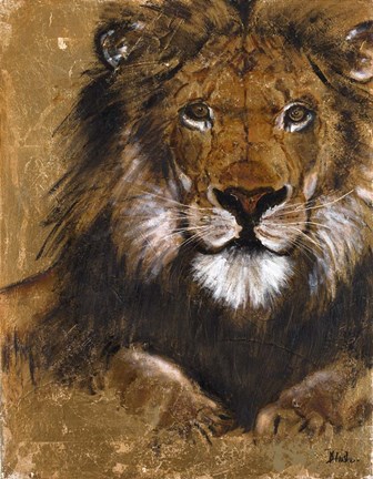 Framed Gold Lion Print