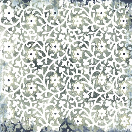 Framed Flower Stone Tile III Print