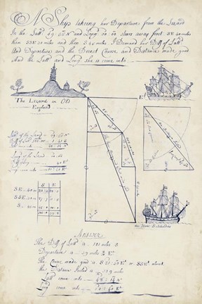 Framed Nautical Journal V Print