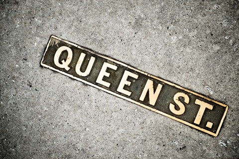 Framed Queen St Sign, Charleston, South Carolina Print
