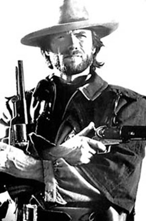Framed Clint Eastwood - Two Guns Print