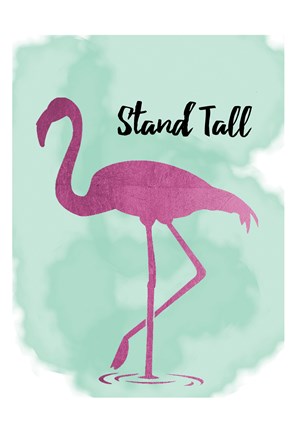 Framed Stand Tall Hot Flamingo Print