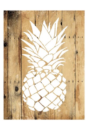 Framed Wood Pineapple Print