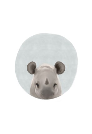 Framed Baby Rhino Print