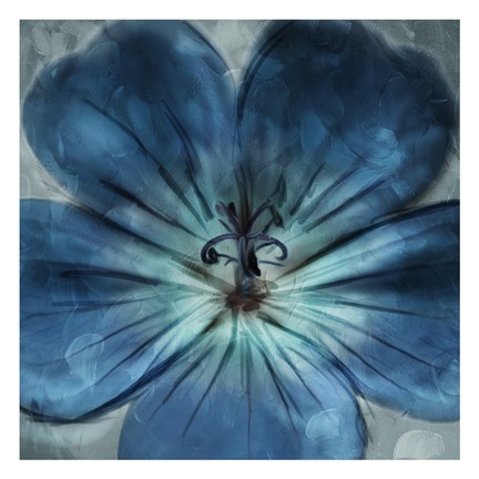 Framed Uplifting Blue Flower Print