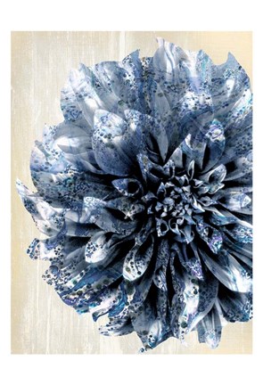 Framed Indigo Marble Bloom 2 Print