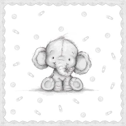 Framed Baby Elephant IV Print
