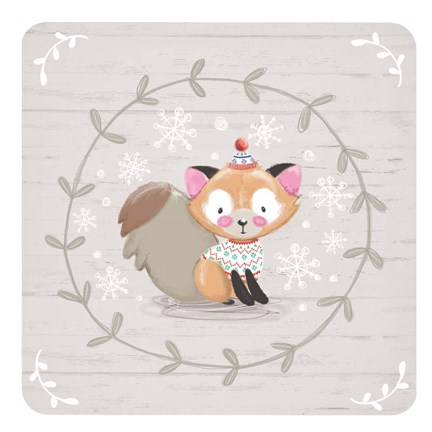 Framed Winter Baby Fox Print
