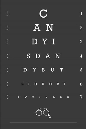 Framed Eye Chart Candy Print