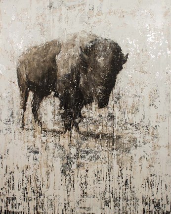 Framed Lone Buffalo Print