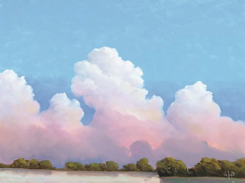 Framed River &amp; Sky Meet The Clouds Print