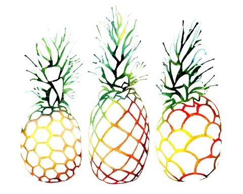 Framed Retro Pineapples Print