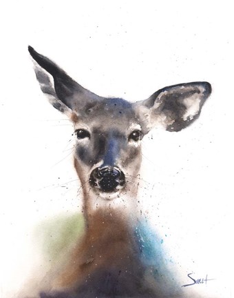 Framed Deer Watercolor Print