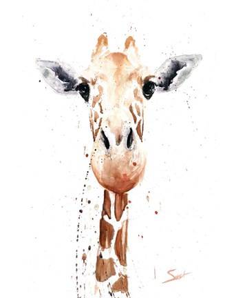 Framed Giraffe Watercolor Print