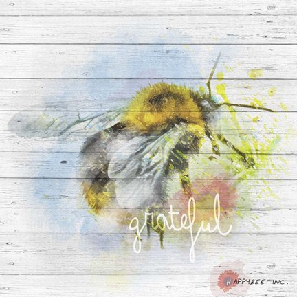 Framed Bee Grateful Print