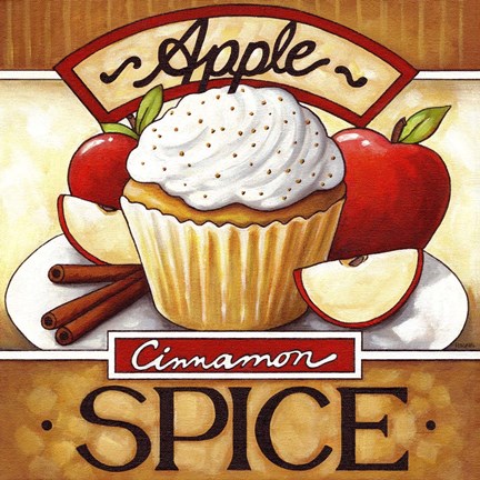 Framed Cupcake Apple Cinnamon  Spice Print