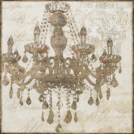 Framed Bronze Chandelier IV Print