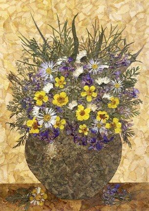 Framed Bouquet In Vase 3 Print