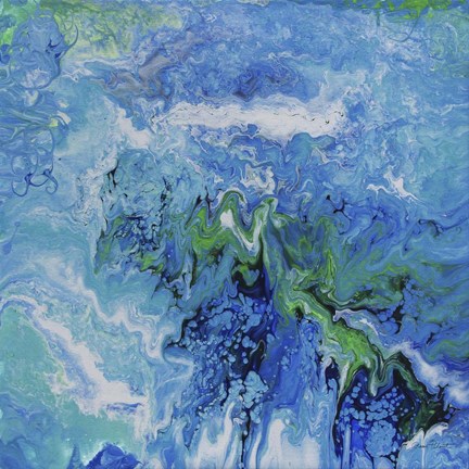 Framed Blue Lagoon Abstract 2 Print