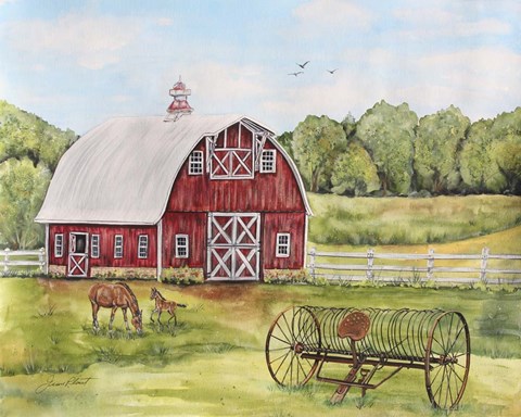 Framed Rural Red Barn C Print