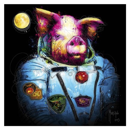 Framed Pig in Space Print