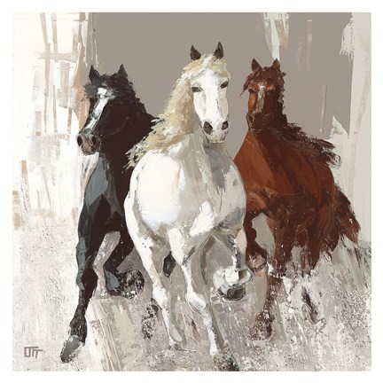 Framed Les Chevaux I Print