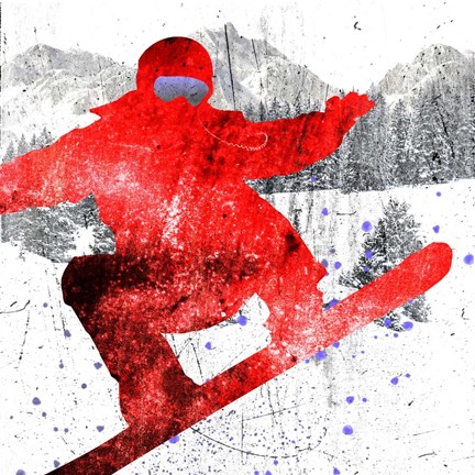 Framed Extreme Snowboarder 01 Print