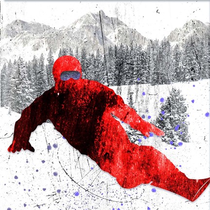 Framed Extreme Snowboarder 02 Print