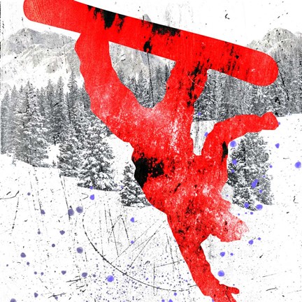 Framed Extreme Snowboarder 03 Print