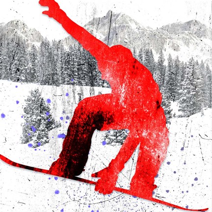 Framed Extreme Snowboarder 04 Print
