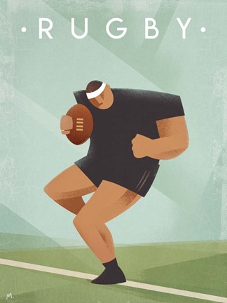 Framed Vintage Rugby Print