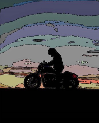 Framed Motorcycle Rider Print