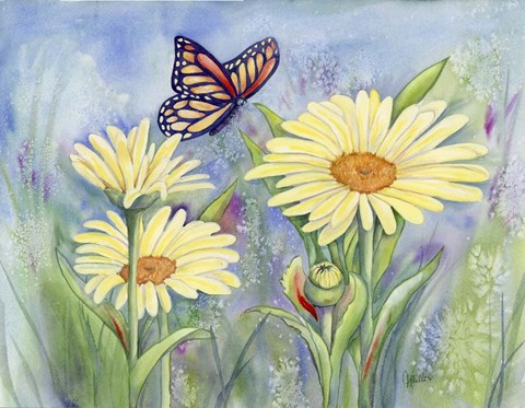 Framed Butterfly Daisy Print