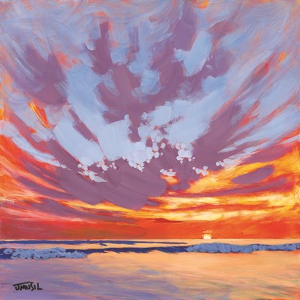 Framed Beach Break Sunset Print